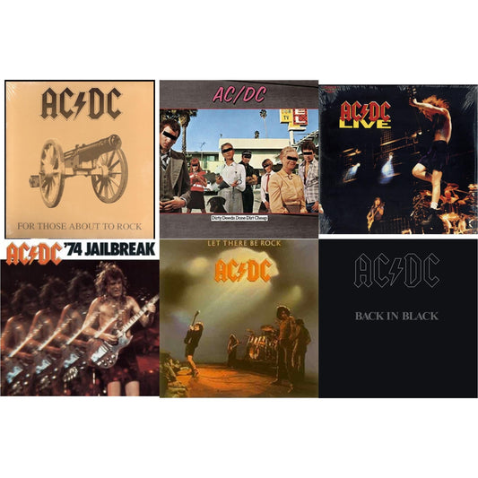 Ac/Dc - 74 Jailbreak (180G) & Dirty Deeds Done Dirt Cheap (180G) & Let There Be Rock (180G) & Back In Black (180G) & For Those About To Rock (180G) & Live (2LP/180G)