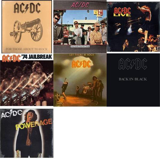 Ac/Dc - 74 Jailbreak (180G) & Dirty Deeds Done Dirt Cheap (180G) & Let There Be Rock (180G) & Powerage (180G) & Back In Black (180G) & For Those About To Rock (180G) & Live (2LP/180G)