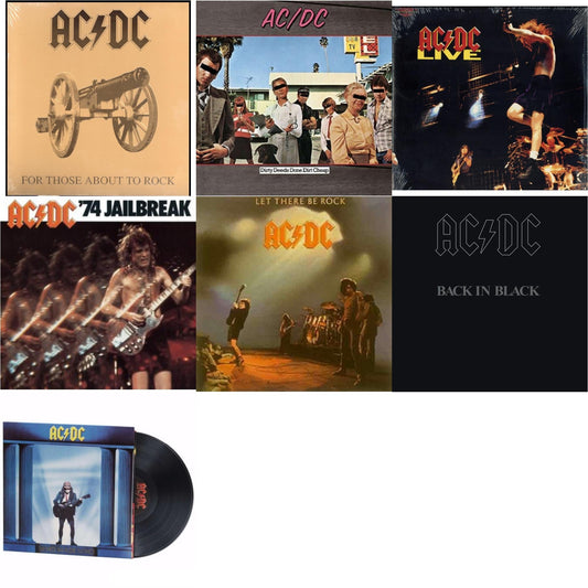 Ac/Dc - 74 Jailbreak (180G) & Dirty Deeds Done Dirt Cheap (180G) & Let There Be Rock (180G) & Back In Black (180G) & For Those About To Rock (180G) & Who Made Who (180G) & Live (2LP/180G)