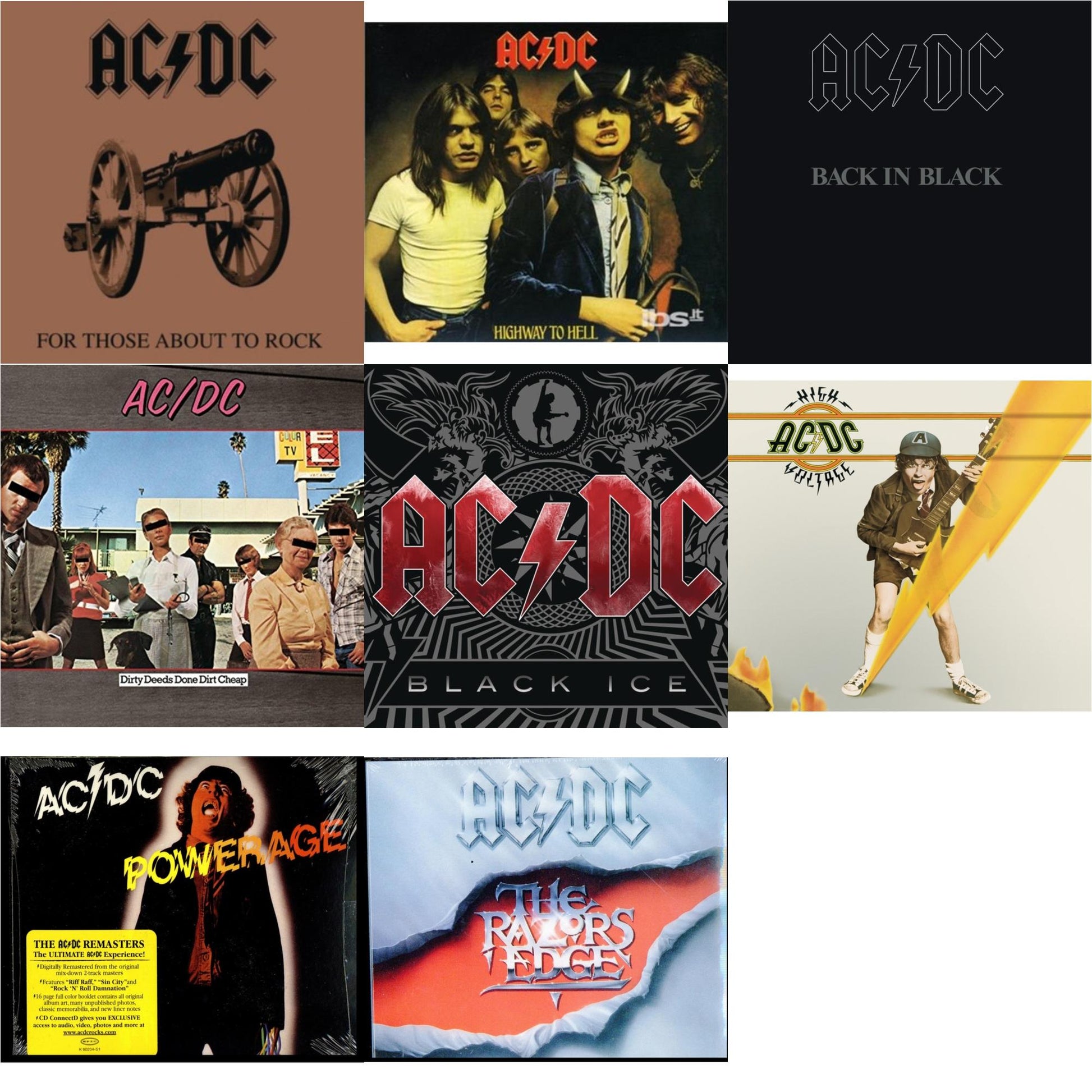 Ac/Dc - High Voltage & Dirty Deeds Done Dirt Cheap & Powerage & Highway To Hell & Back In Black & For Those About To Rock & Razor's Edge & Black Ice - CD Bundle