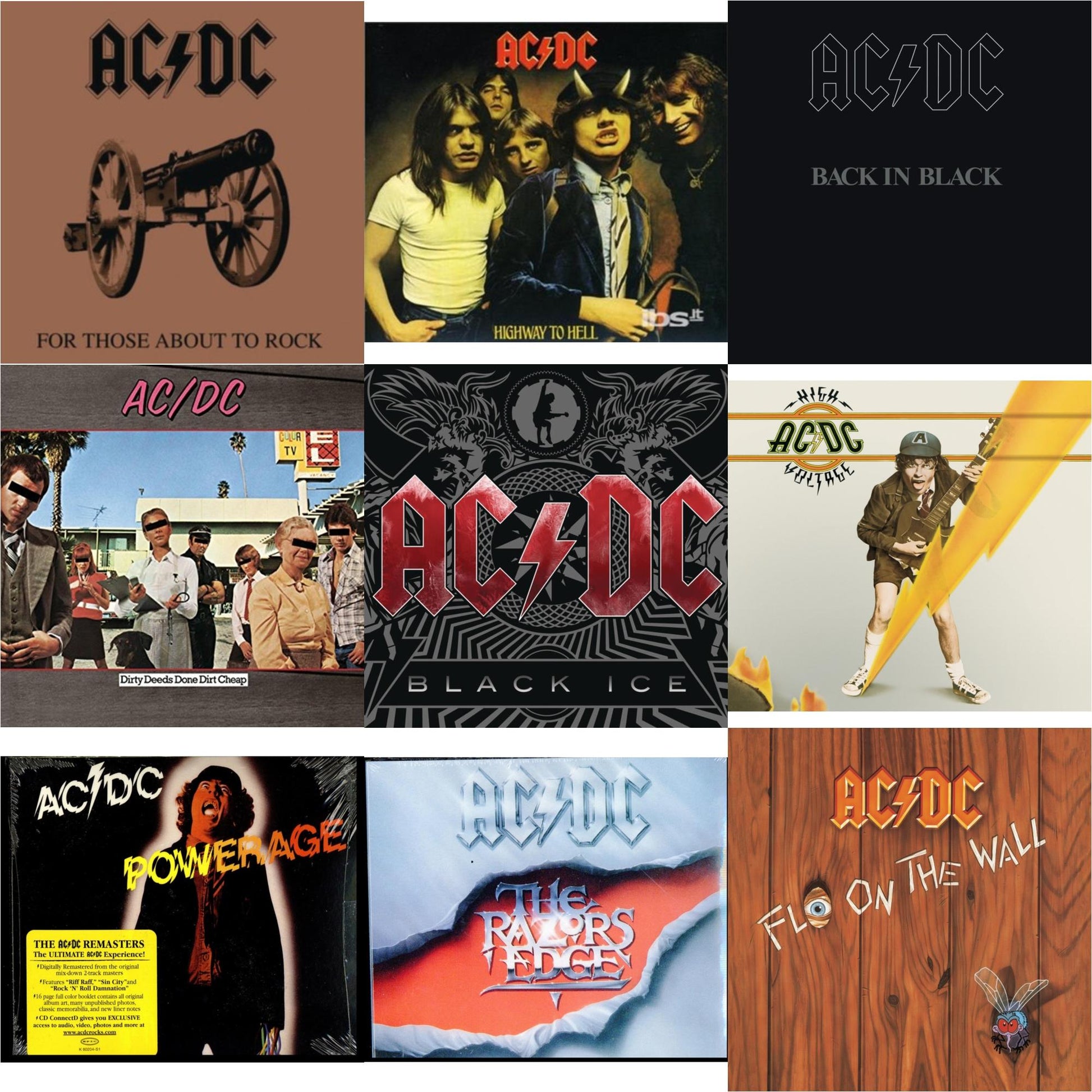 Ac/Dc - High Voltage & Dirty Deeds Done Dirt Cheap & Powerage & Highway To Hell & Back In Black & For Those About To Rock & Razor's Edge & Black Ice & Fly On The Wall - CD Bundle