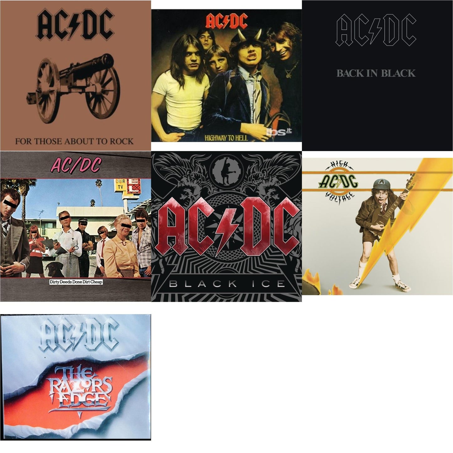 Ac/Dc - High Voltage & Dirty Deeds Done Dirt Cheap & Highway To Hell & Back In Black & For Those About To Rock & Razor's Edge & Black Ice - CD Bundle
