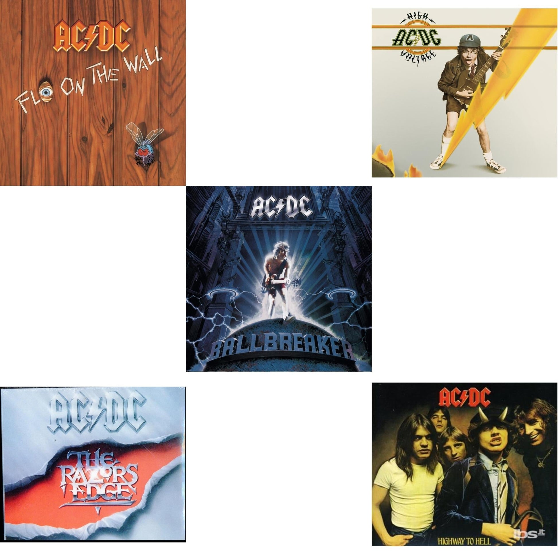 Ac/Dc - High Voltage & Highway To Hell & Razor's Edge & Ballbreaker & Fly On The Wall - CD Bundle