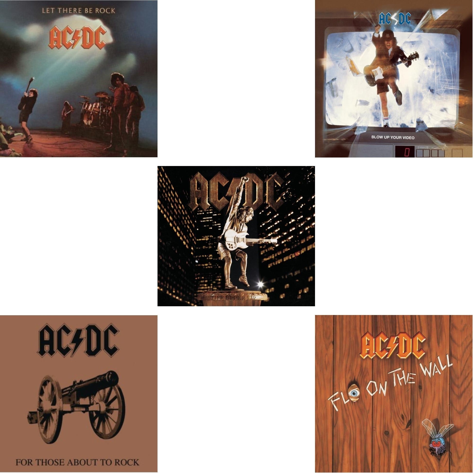 Ac/Dc - Let There Be Rock & For Those About To Rock & Stiff Upper Lip & Blow Up Your Video & Fly On The Wall - CD Bundle