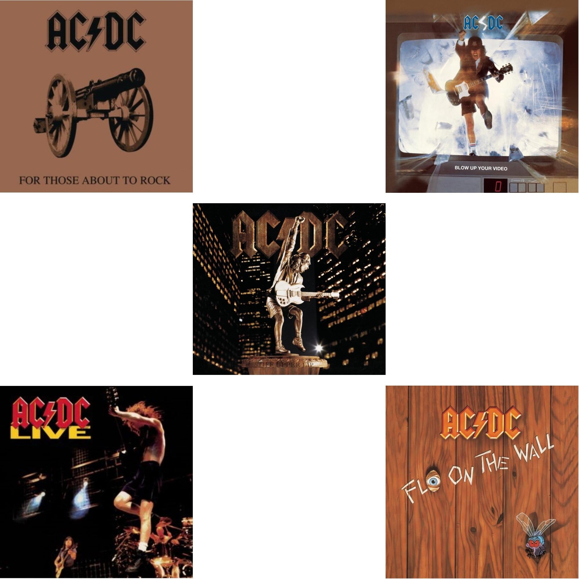 Ac/Dc - For Those About To Rock & Live & Stiff Upper Lip & Blow Up Your Video & Fly On The Wall - CD Bundle