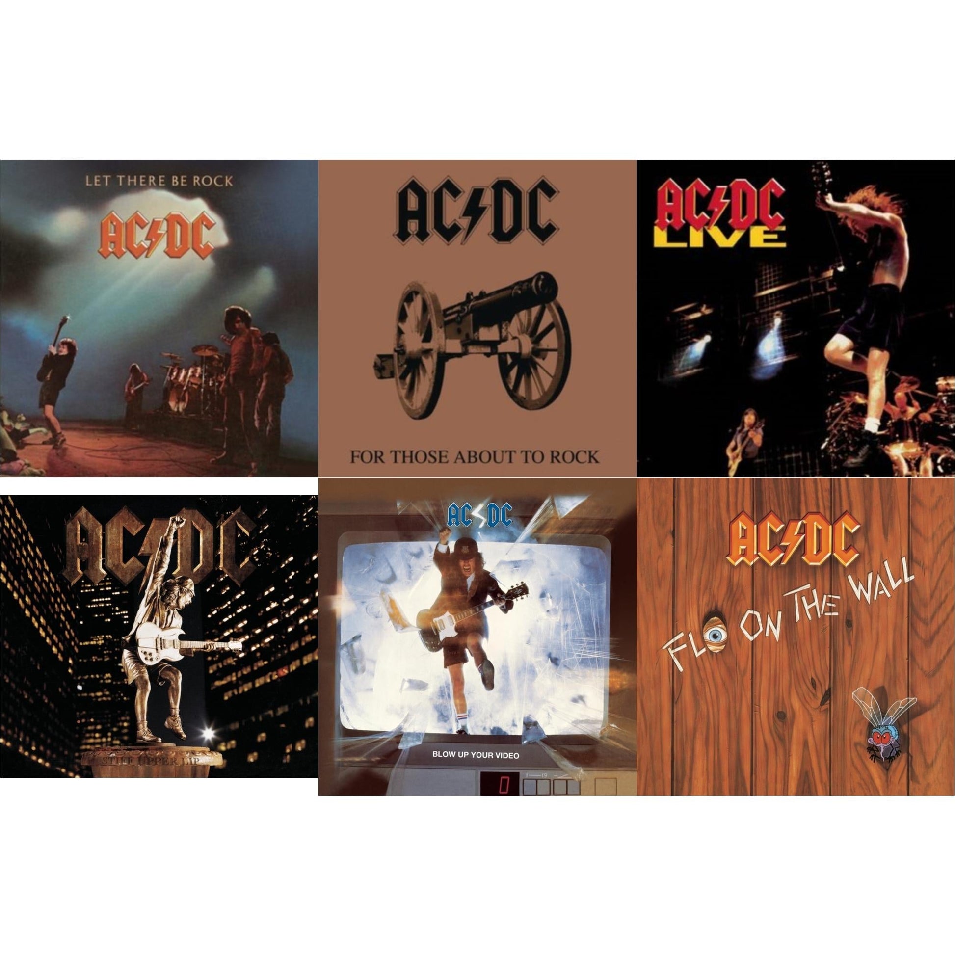 Ac/Dc - Let There Be Rock & For Those About To Rock & Live & Stiff Upper Lip & Blow Up Your Video & Fly On The Wall - CD Bundle