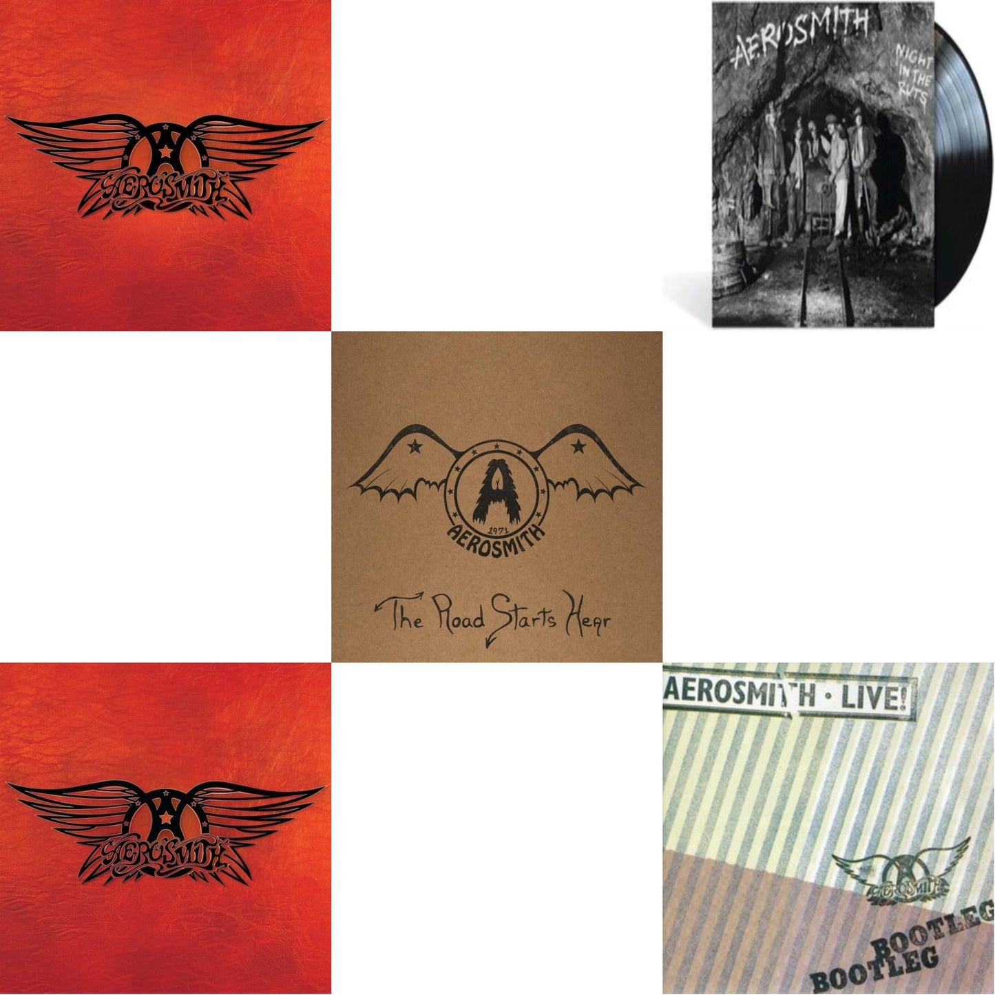 Aerosmith - 1971: The Road Starts Here & Greatest Hits & Greatest Hits (4LP) & Night In The Ruts & Live! Bootleg (2LP)