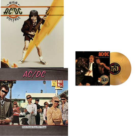 Ac/Dc - High Voltage (180G) & Dirty Deeds Done Dirt Cheap (180G) & If You Want Blood You’Ve Got It (50Th Anniversary/Gold Color LP Vinyl)