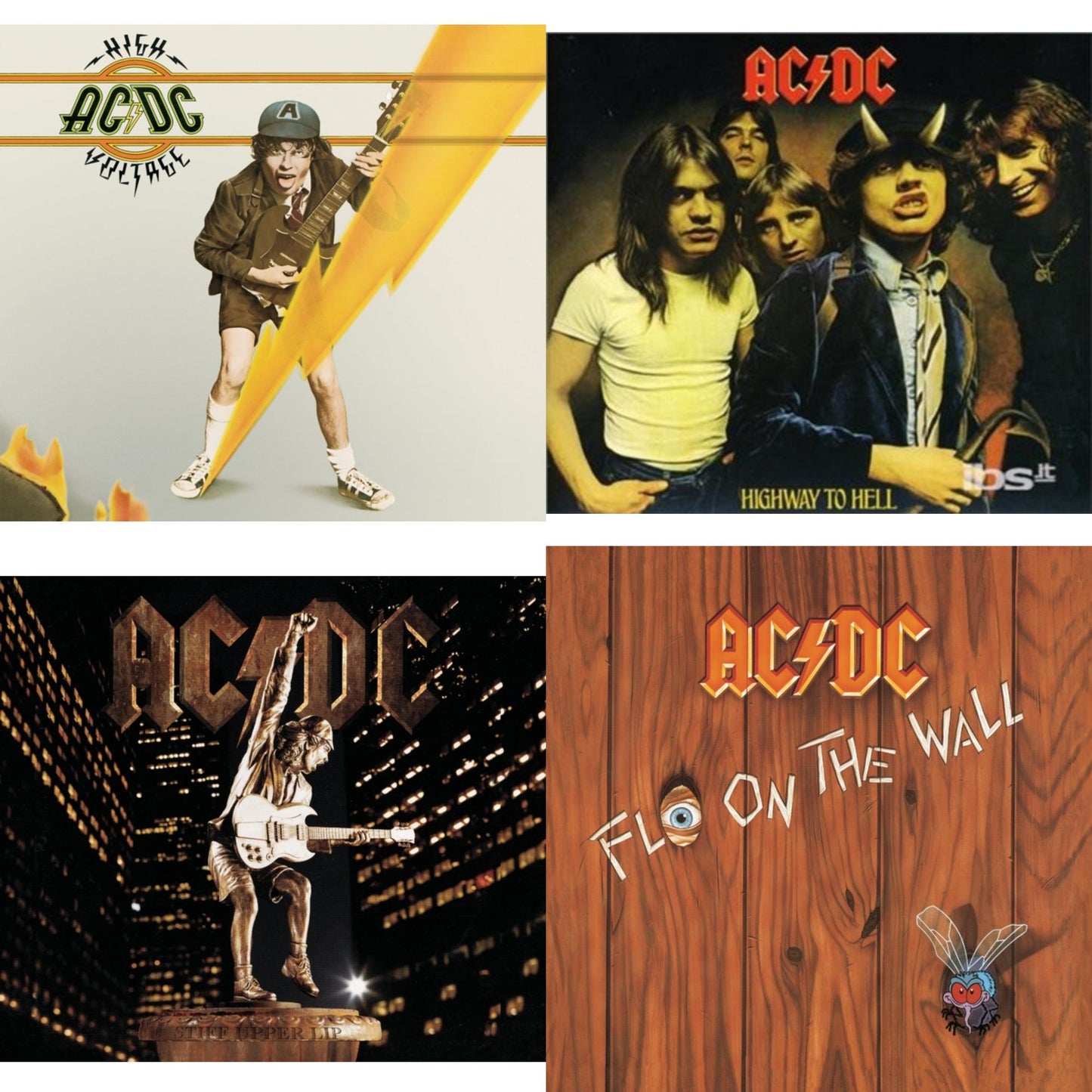 Ac/Dc - High Voltage & Highway To Hell & Stiff Upper Lip & Fly On The Wall - CD Bundle