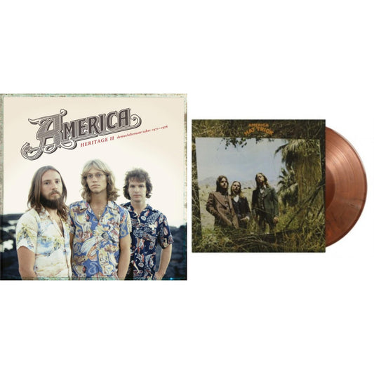 America - Heritage Ii: Demos/Alternate Takes 1971–1976 & Hat Trick (Limited/Orange & Black Mixed/180G) - LP Vinyl Bundle