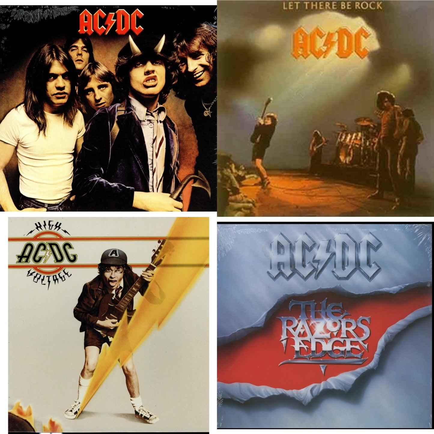 Ac/Dc - High Voltage (180G) & Let There Be Rock (180G) & Highway To Hell (180G) & Razor’S Edge (180G) - LP Vinyl Bundle