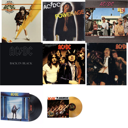 Ac/Dc - High Voltage (180G) & Powerage (180G) & Dirty Deeds Done Dirt Cheap (180G) & Back In Black (180G) & Highway To Hell (180G) & If You Want Blood You've Got It (180G) & Who Made Who (180G) & 74 Jailbreak (50Th Anniversary/Gold Color LP Vinyl)