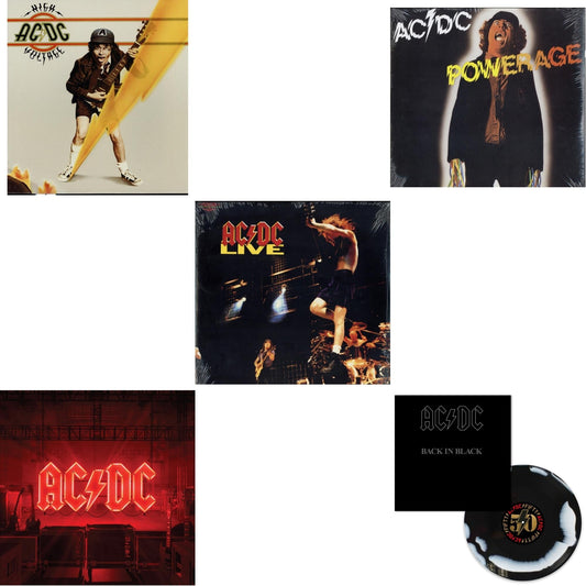Ac/Dc - Power Up (180G/Gatefold Jacket/Inner Sleeve) & Back In Black (Black/White Blend LP Vinyl) & High Voltage (180G) & Powerage (180G) & Live (2LP/180G)