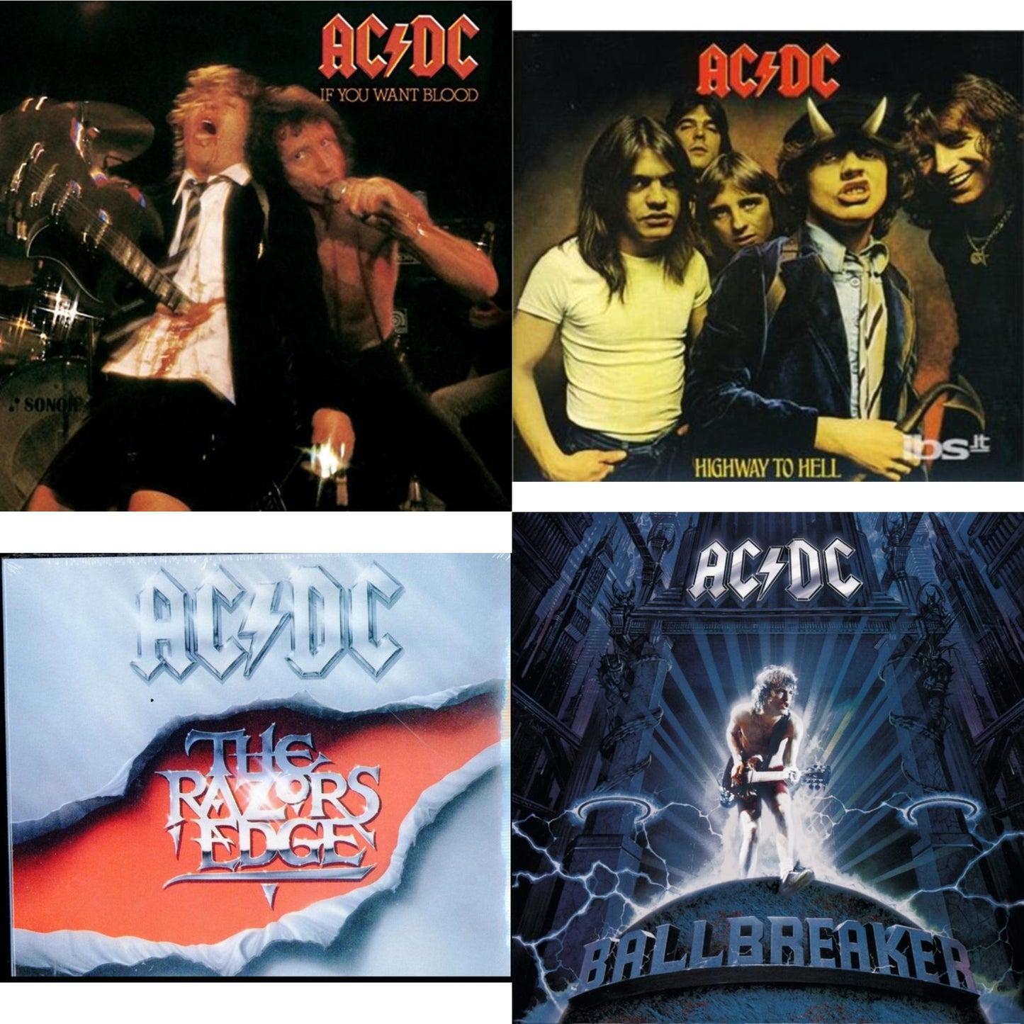 Ac/Dc - If You Want Blood You've Got It & Highway To Hell & Razor's Edge & Ballbreaker - CD Bundle