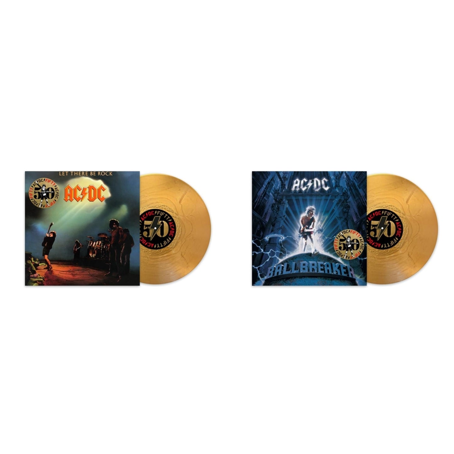 Ac/Dc - Let There Be Rock (50Th Anniversary/Gold Color LP Vinyl) & Ballbreaker (50Th Anniversary/Gold Color LP Vinyl)