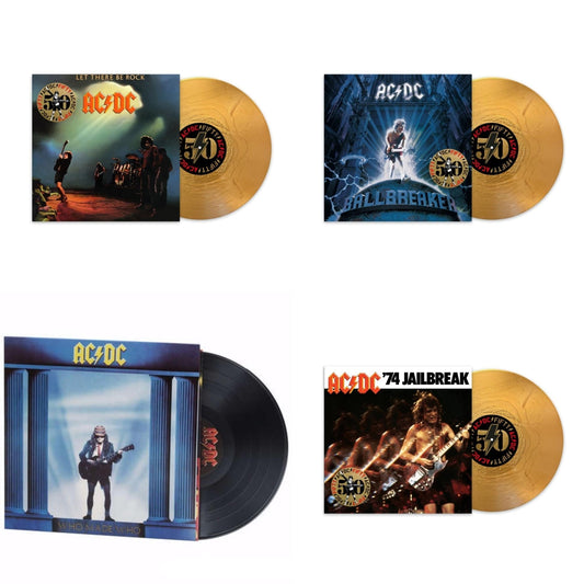 Ac/Dc - Let There Be Rock (50Th Anniversary/Gold Color LP Vinyl) & Ballbreaker (50Th Anniversary/Gold Color LP Vinyl) & Who Made Who (180G) & 74 Jailbreak (50Th Anniversary/Gold Color LP Vinyl)