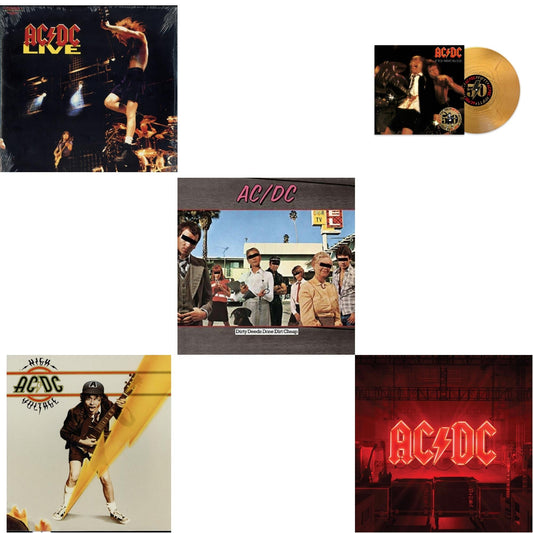 Ac/Dc - Live (2LP/180G) & High Voltage (180G) & Dirty Deeds Done Dirt Cheap (180G) & If You Want Blood You’Ve Got It (50Th Anniversary/Gold Color LP Vinyl) & Power Up (180G/Gatefold Jacket/Inner Sleeve)