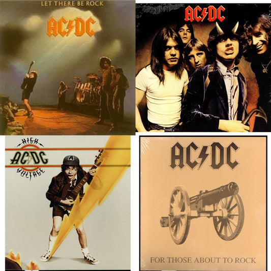 Ac/Dc - High Voltage (180G) & Let There Be Rock (180G) & Highway To Hell (180G) & For Those About To Rock (180G) - LP Vinyl Bundle
