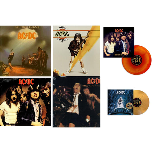 Ac/Dc - Highway To Hell (Orange Blend LP Vinyl) & Ballbreaker (50Th Anniversary/Gold Color LP Vinyl) & High Voltage (180G) & Let There Be Rock (180G) & If You Want Blood You've Got It (180G) & Highway To Hell (180G)