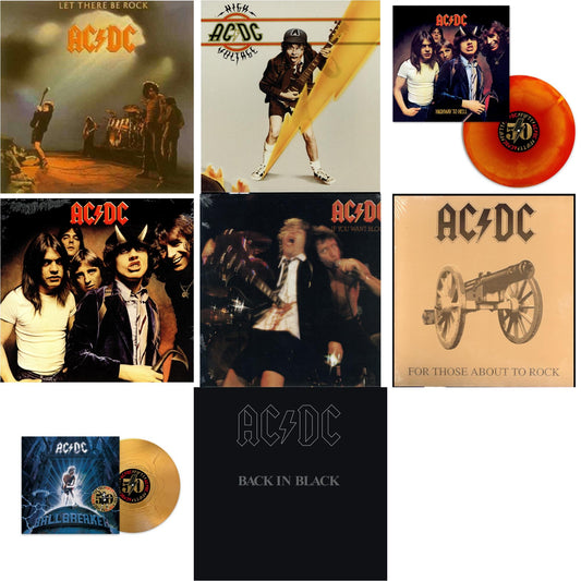 Ac/Dc - Highway To Hell (Orange Blend LP Vinyl) & Ballbreaker (50Th Anniversary/Gold Color LP Vinyl) & High Voltage (180G) & Let There Be Rock (180G) & If You Want Blood You've Got It (180G) & Highway To Hell (180G) & Back In Black (180G) & For Those