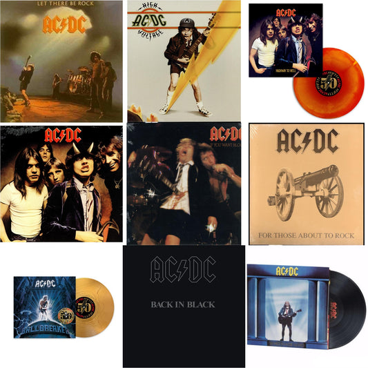 Ac/Dc - Highway To Hell (Orange Blend LP Vinyl) & Ballbreaker (50Th Anniversary/Gold Color LP Vinyl) & High Voltage (180G) & Let There Be Rock (180G) & If You Want Blood You've Got It (180G) & Highway To Hell (180G) & Back In Black (180G) & For Those