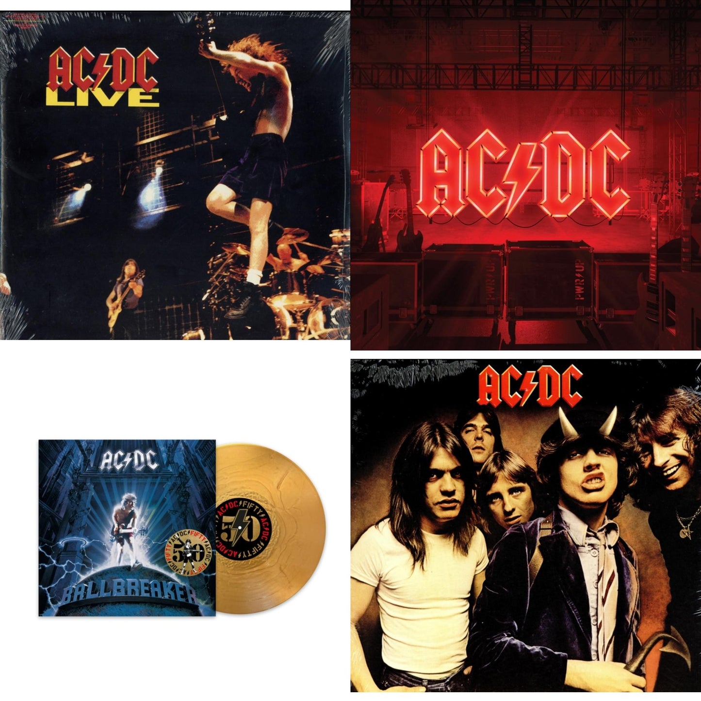 Ac/Dc - Power Up (180G/Gatefold Jacket/Inner Sleeve) & Ballbreaker (50Th Anniversary/Gold Color LP Vinyl) & Highway To Hell (180G) & Live (2LP/180G)