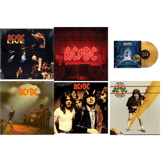 Ac/Dc - Power Up (180G/Gatefold Jacket/Inner Sleeve) & Ballbreaker (50Th Anniversary/Gold Color LP Vinyl) & High Voltage (180G) & Let There Be Rock (180G) & Highway To Hell (180G) & Live (2LP/180G)