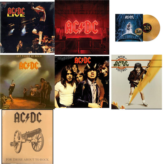 Ac/Dc - Power Up (180G/Gatefold Jacket/Inner Sleeve) & Ballbreaker (50Th Anniversary/Gold Color LP Vinyl) & High Voltage (180G) & Let There Be Rock (180G) & Highway To Hell (180G) & For Those About To Rock (180G) & Live (2LP/180G)