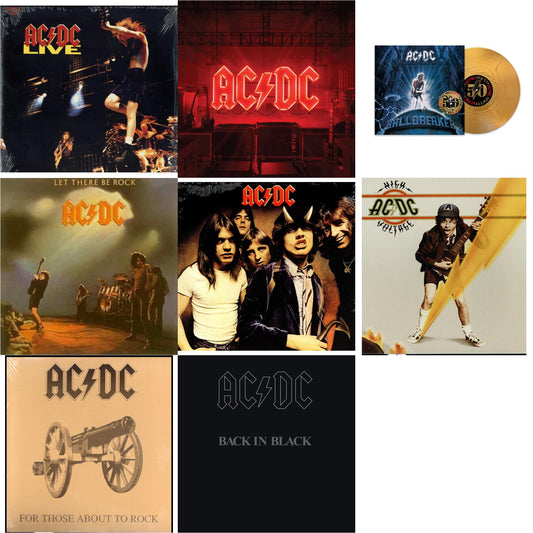 Ac/Dc - Power Up (180G/Gatefold Jacket/Inner Sleeve) & Ballbreaker (50Th Anniversary/Gold Color LP Vinyl) & High Voltage (180G) & Let There Be Rock (180G) & Highway To Hell (180G) & Back In Black (180G) & For Those About To Rock (180G) & Live