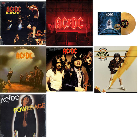 Ac/Dc - Power Up (180G/Gatefold Jacket/Inner Sleeve) & Ballbreaker (50Th Anniversary/Gold Color LP Vinyl) & High Voltage (180G) & Let There Be Rock (180G) & Powerage (180G) & Highway To Hell (180G) & Live (2LP/180G)