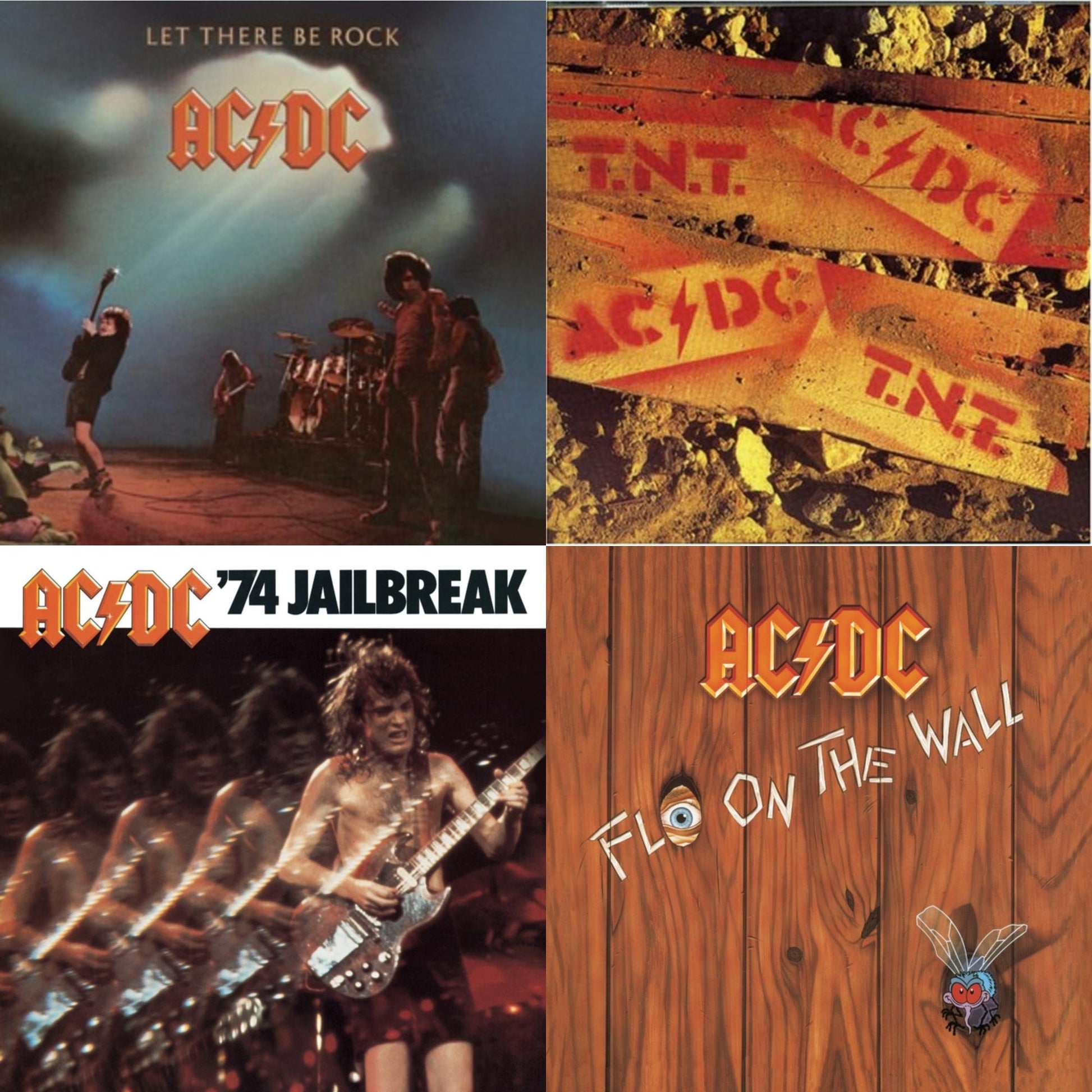 Ac/Dc - 74 Jailbreak & Let There Be Rock & Tnt & Fly On The Wall - CD Bundle