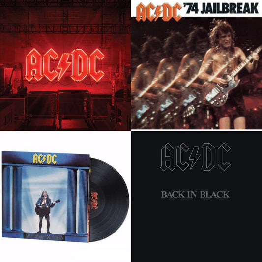 Ac/Dc - Power Up (180G/Gatefold Jacket/Inner Sleeve) & 74 Jailbreak (180G) & Back In Black (180G) & Who Made Who (180G) - LP Vinyl Bundle