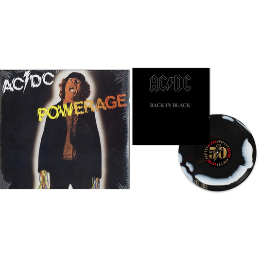 Ac/Dc - Back In Black (Black/White Blend LP Vinyl) & Powerage (180G)