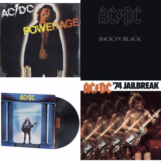 Ac/Dc - 74 Jailbreak (180G) & Powerage (180G) & Back In Black (180G) & Who Made Who (180G) - LP Vinyl Bundle