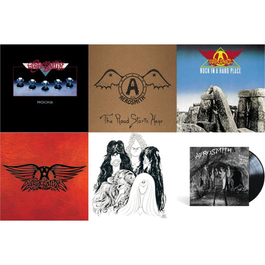 Aerosmith - 1971: The Road Starts Here & Greatest Hits & Night In The Ruts & Rocks & Rock In A Hard Place & Draw The Line - LP Vinyl Bundle