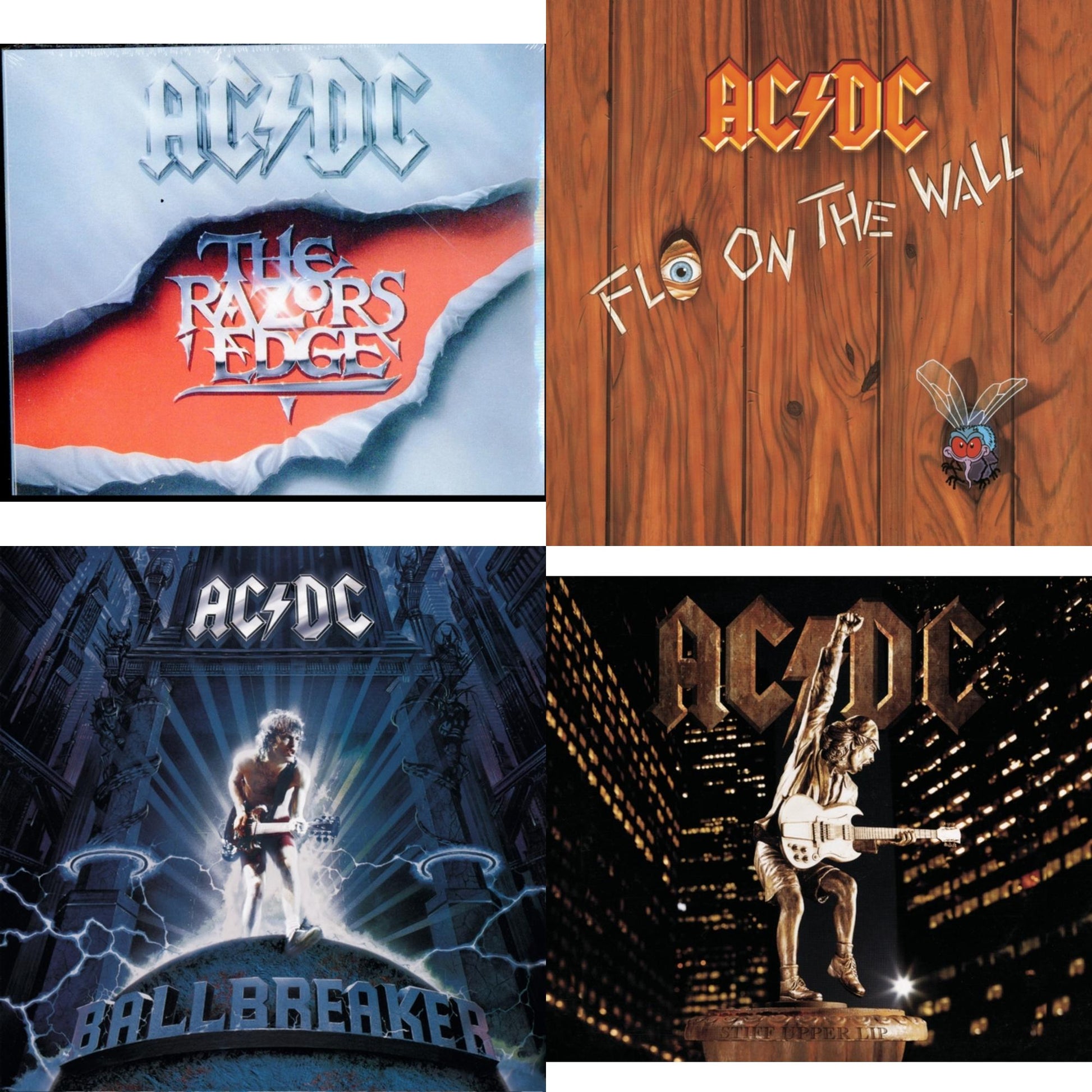 Ac/Dc - Razor's Edge & Ballbreaker & Stiff Upper Lip & Fly On The Wall - CD Bundle