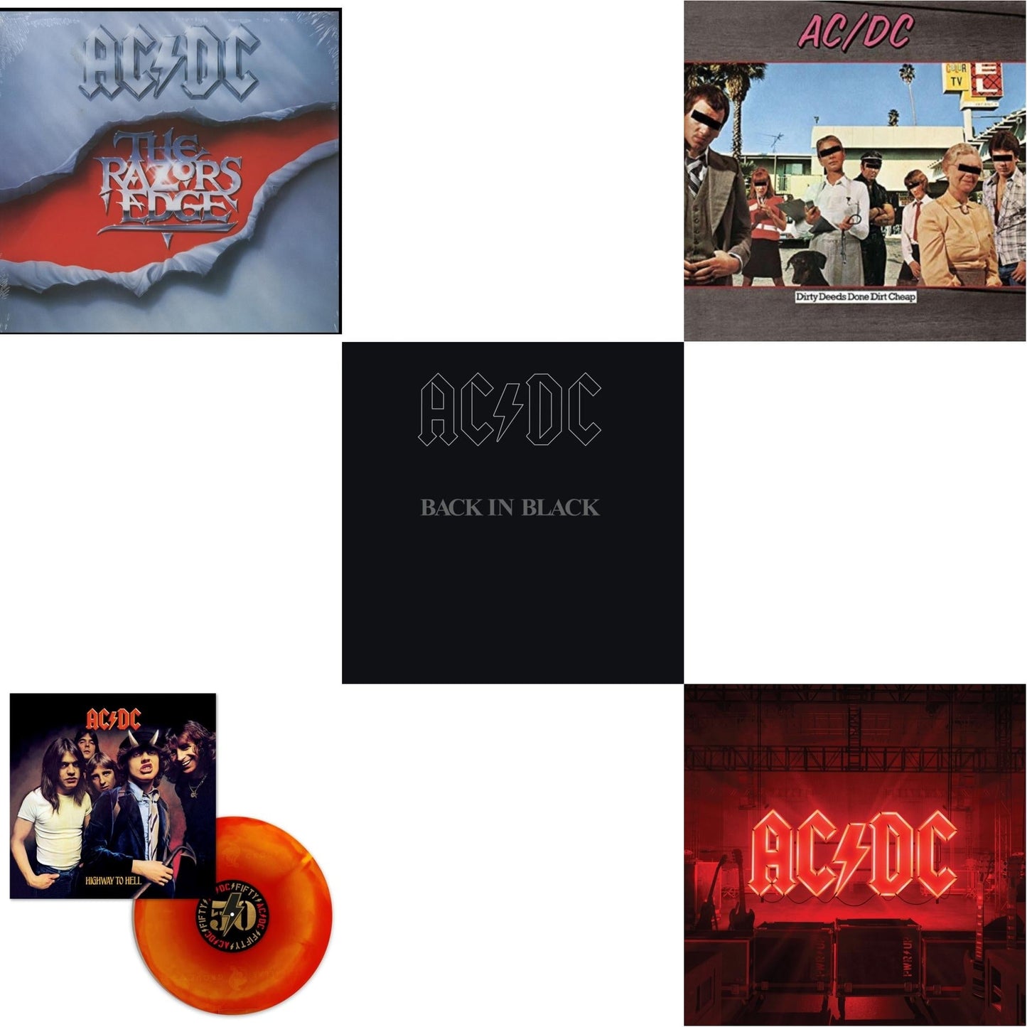 Ac/Dc - Power Up (180G/Gatefold Jacket/Inner Sleeve) & Highway To Hell (Orange Blend LP Vinyl) & Dirty Deeds Done Dirt Cheap (180G) & Back In Black (180G) & Razor’S Edge (180G)