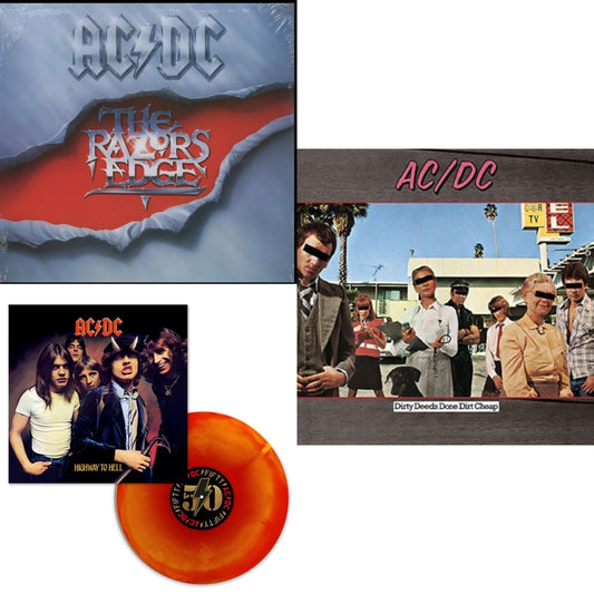 Ac/Dc - Highway To Hell (Orange Blend LP Vinyl) & Dirty Deeds Done Dirt Cheap (180G) & Razor’S Edge (180G)