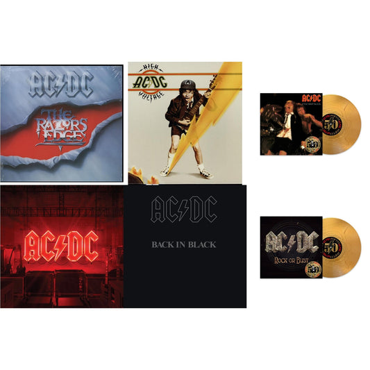 Ac/Dc - Razor’S Edge (180G) & High Voltage (180G) & If You Want Blood You’Ve Got It (50Th Anniversary/Gold Color LP Vinyl) & Power Up (180G/Gatefold Jacket/Inner Sleeve) & Back In Black (180G) & Rock Or Bust (50Th Anniversary/Gold Color LP Vinyl)
