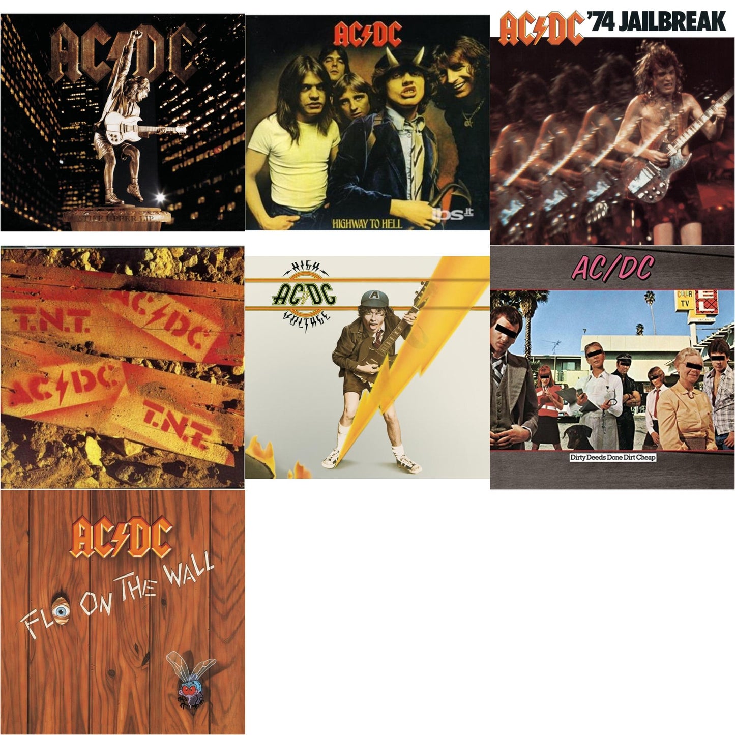 Ac/Dc - 74 Jailbreak & High Voltage & Dirty Deeds Done Dirt Cheap & Highway To Hell & Tnt & Stiff Upper Lip & Fly On The Wall - CD Bundle