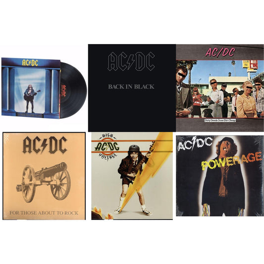 Ac/Dc - High Voltage (180G) & Dirty Deeds Done Dirt Cheap (180G) & Powerage (180G) & Back In Black (180G) & For Those About To Rock (180G) & Who Made Who (180G) - LP Vinyl Bundle