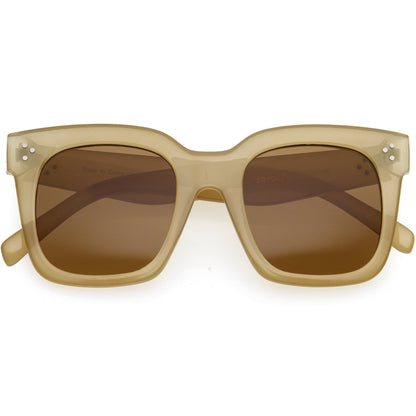 Bold Oversize Horned Rim Flat Lens Sunglasses A101