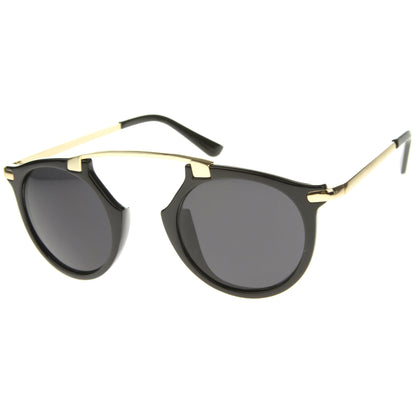 Arched Marble Pattern P3 Mirrored Lens Round Sunglasses A218