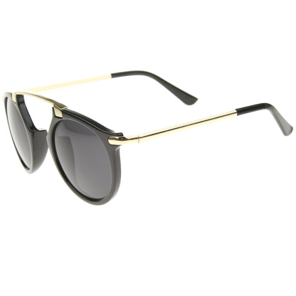 Arched Marble Pattern P3 Mirrored Lens Round Sunglasses A218