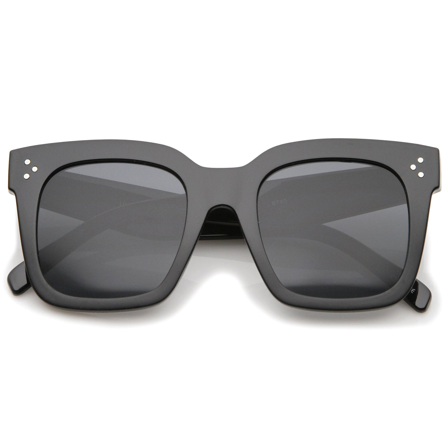 Bold Oversize Flat Mirror Lens Square Frame Horn Rimmed Sunglasses 50mm - A100