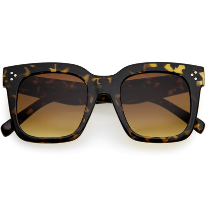 Bold Oversize Square Horned Rim Flat Lens Sunglasses A252
