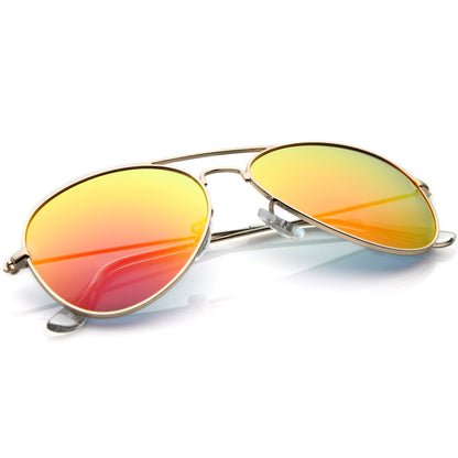 Premium Nickel Plated Frame Multi-Coated Mirror Lens Aviator Sunglasses A284
