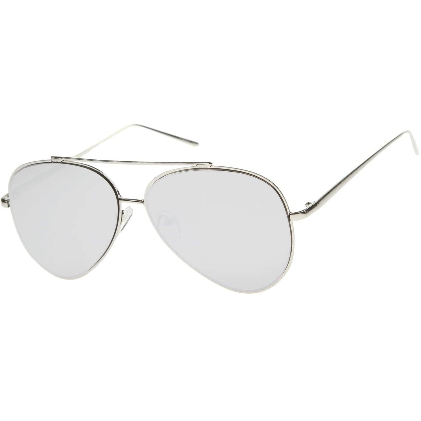 Retro Modern Mirrored Flat Lens Metal Aviator Sunglasses A318