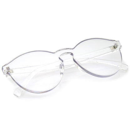 Rimless Monoblock Cut PC Color Lens Rimless Sunglasses A368