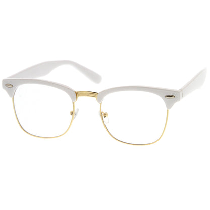 Vintage Inspired Classic Horned Rim Half Frame Clear Lens Glasses 2933